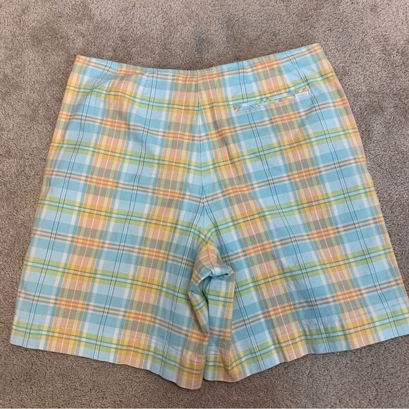 LIZ Claiborne golf plaid check skort Blue orange yellow Sz 12 - Picture 3 of 9